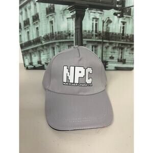 NPC Pixel Gamer Baseball Cap, Adjustable Funny Gamer Hat,Gray